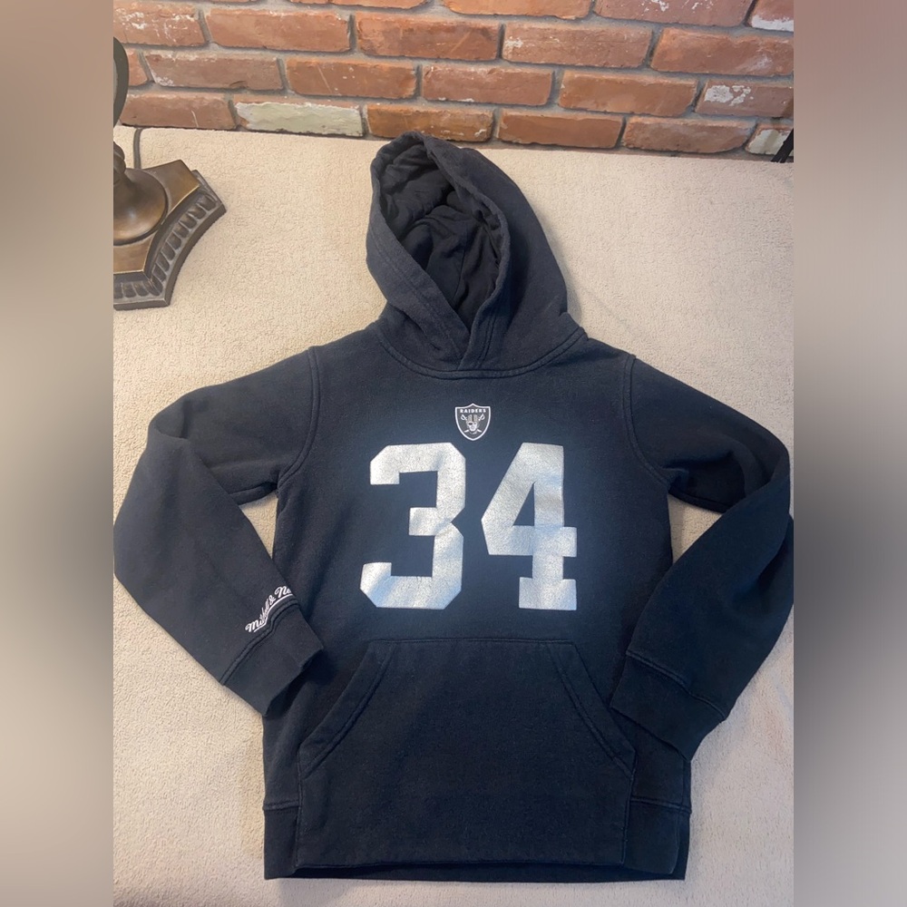 Youth Bo Jackson Size Small Black and Silver Hoodie
